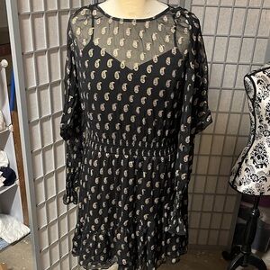 INC International Concepts Black and Gold Long Sleeve Dress